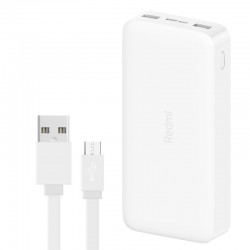 شارژر همراه شیائومی مدل Redmi ظرفیت 20000 میلی آمپرساعت به همراه کابل تبدیل microUSB