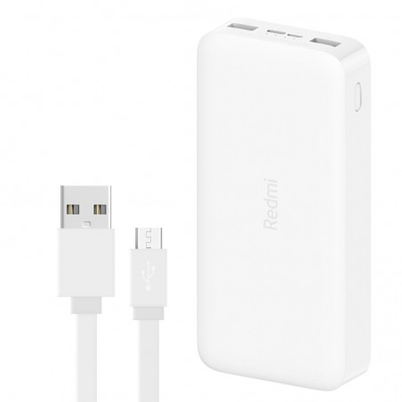 شارژر همراه شیائومی مدل Redmi ظرفیت 20000 میلی آمپرساعت به همراه کابل تبدیل microUSB